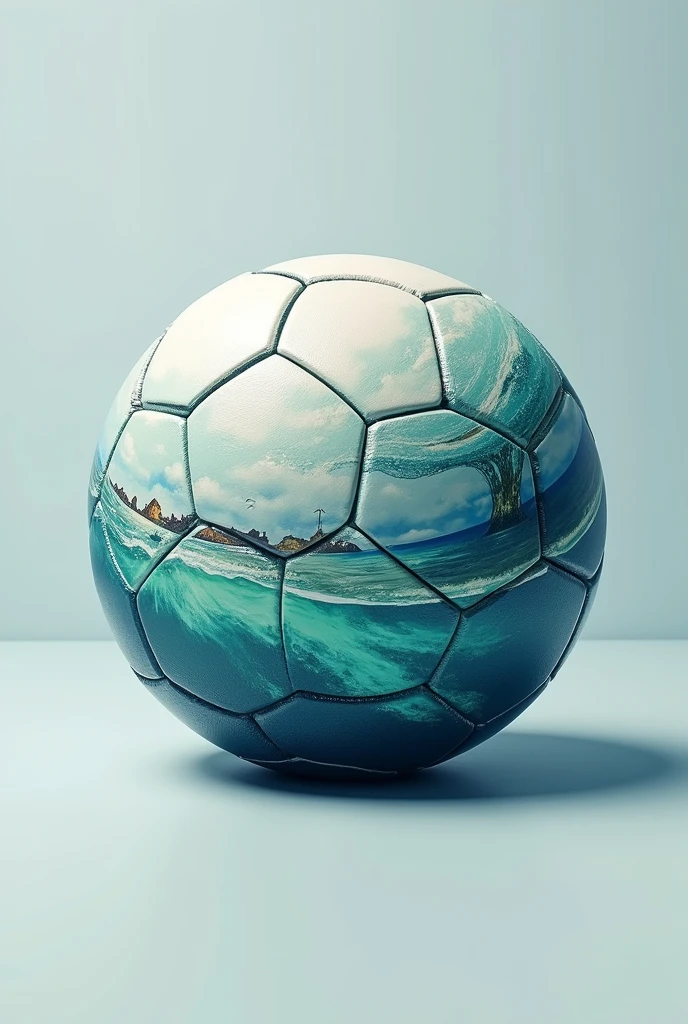 A waterfront themed soccer ball