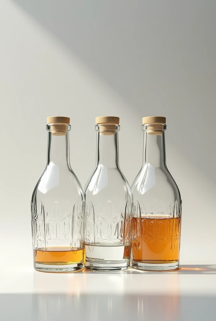 You could make an image in which there are three bottles, one full, one half full and one empty. please make all three have the same design