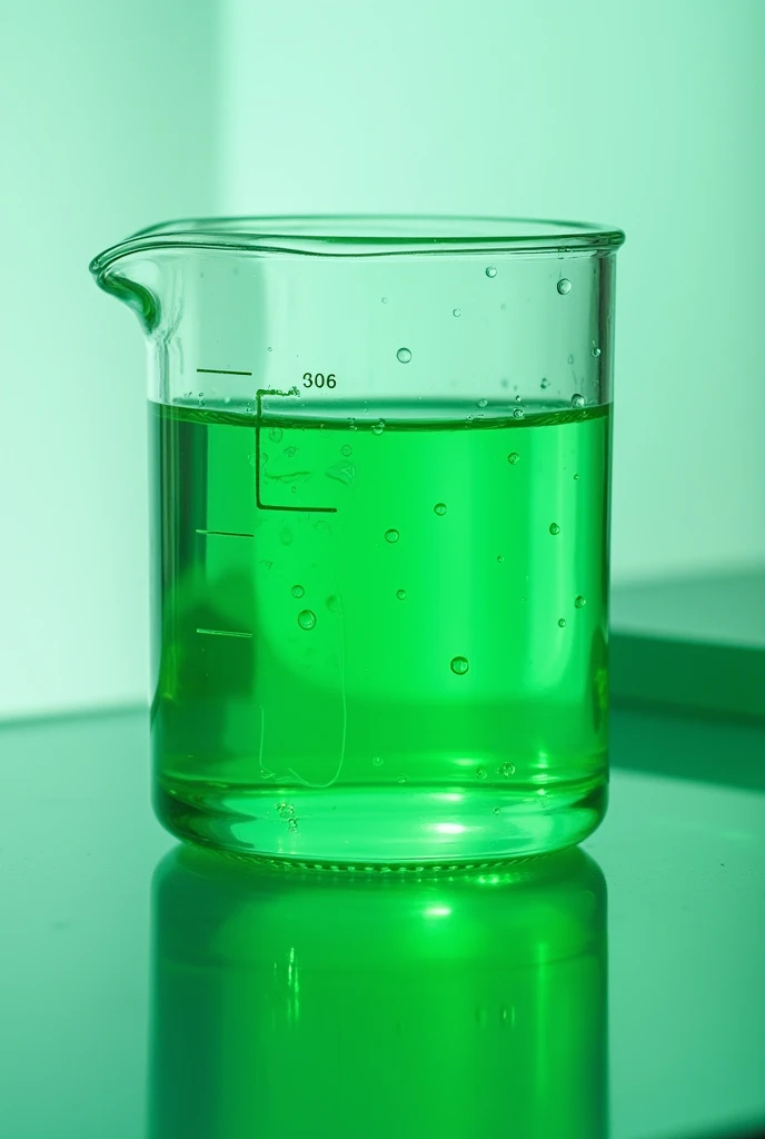 5mL of green comor lavaloza in a 100mL precipitate vessel