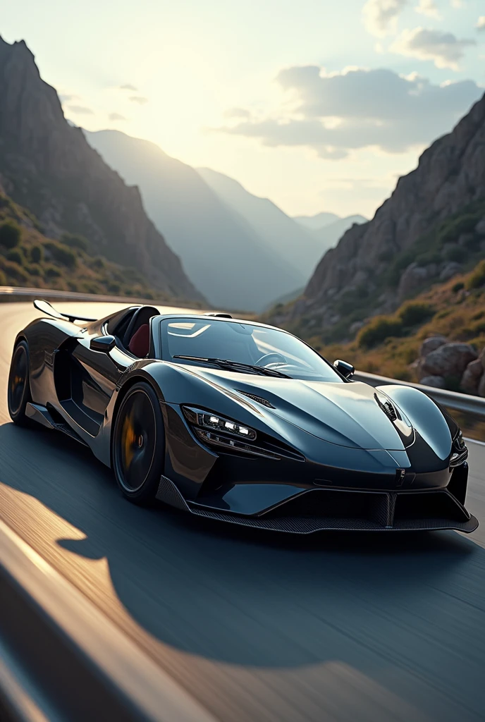 Create a super sports car, convertible, fast, powerful and sporty 