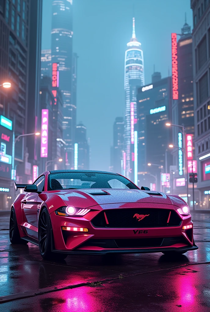 Vicky name on the mustang gt6 in neon city with sky kit in fog