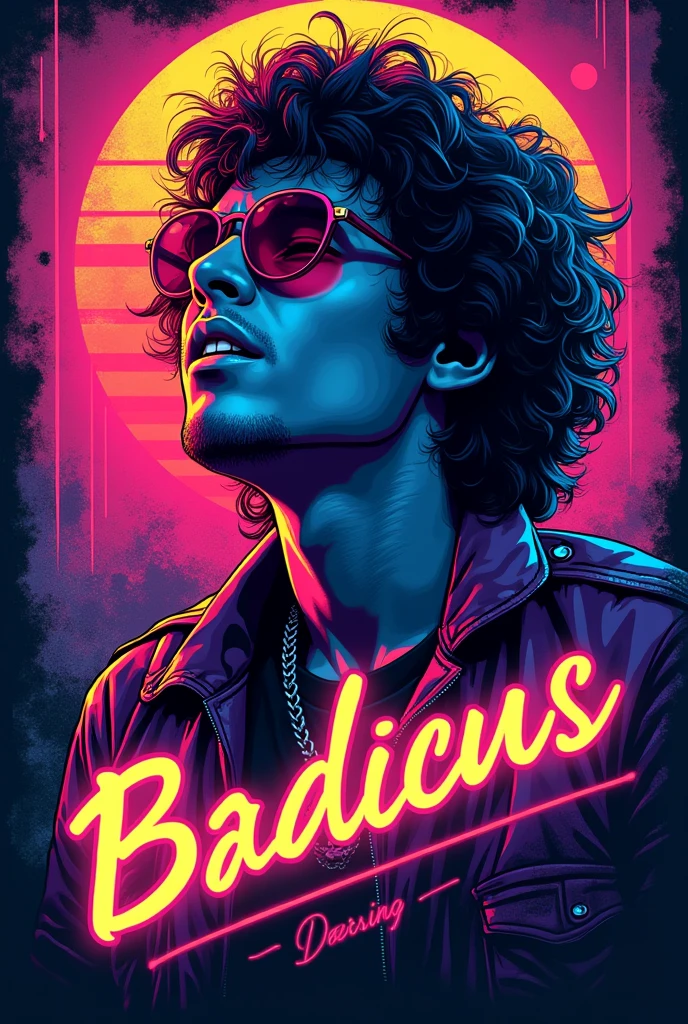 Create an 80s themed shirt(front and back)