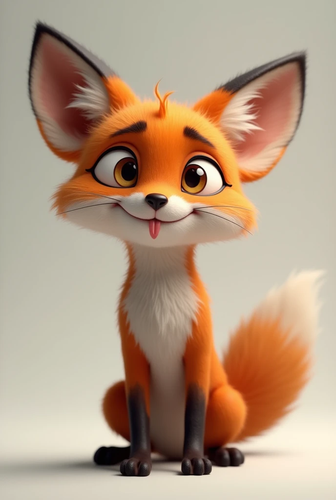 Prompt, fox, shy, salivating, embarrassed, آذان الfox, short hair, High accuracy, reddly shy, I smile