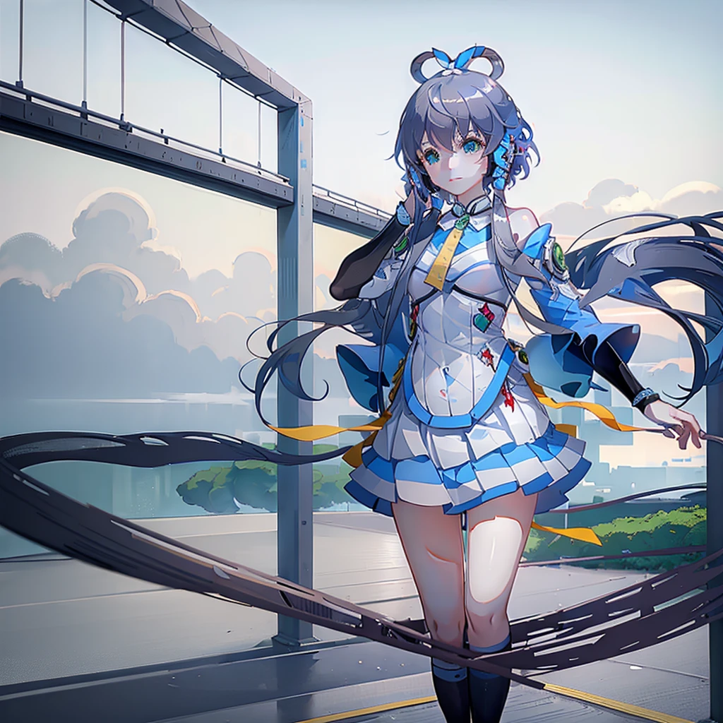Let Luo Tianyi stand on the underground high-speed rail platform of Taipei Railway Station。High resolution, panoramic, super wide angle,
