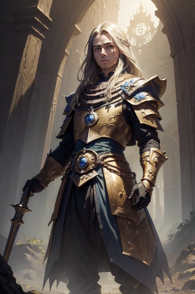 a painting of a man standing on a hilltop next to a World Tree, dark souls art, elden ring art, incredible & d dark sun art, dark souls art style, dark souls concept art, darksouls concept art, Elden ring concept art, Elden Ring Oficial, Elden ring boss, apple london, epic fantasy art, ((Masterpiece in maximum 16K resolution):1.6), ((ultra detali):1.4) ,(真实感) Photographic realism.