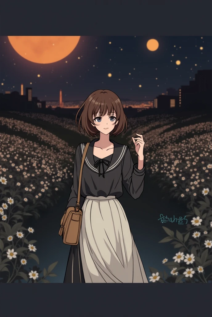 Beautiful 1 woman with brown hair