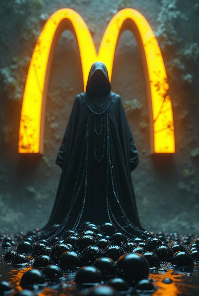 Create an image of black pearls, Jagger y boost, with the McDonald's logo and the Rakata madman