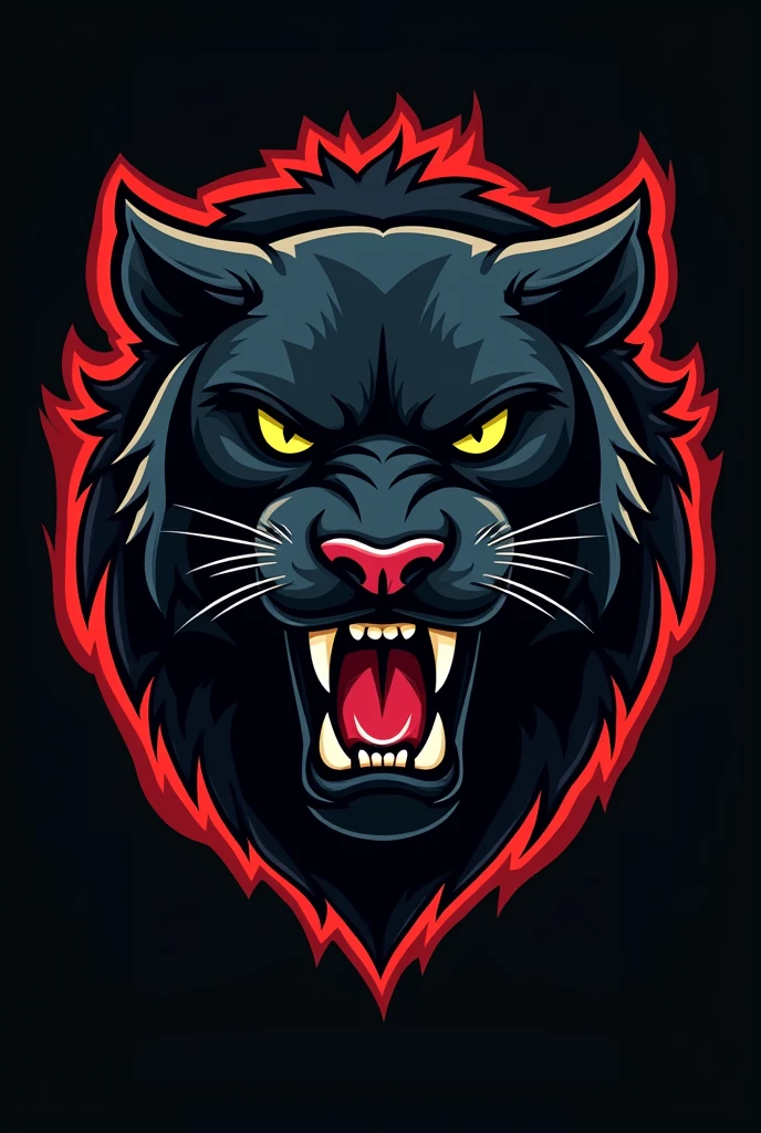 Football team crest with a black panther