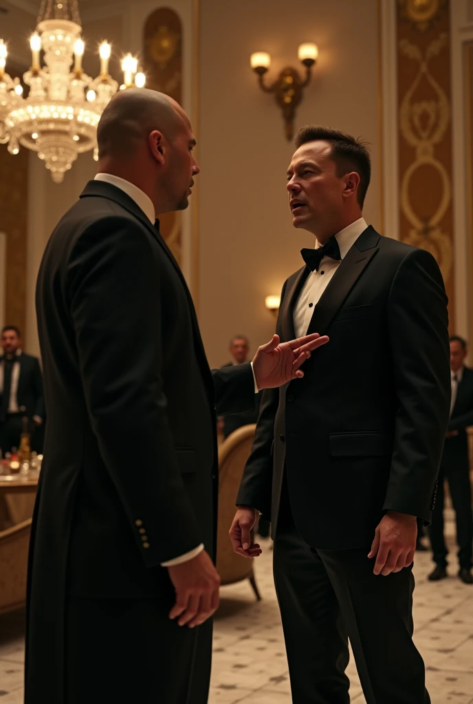 Create an image of the bald Brazilian judge Alexandre de Morais, getting dumped by billionaire Elon Musk