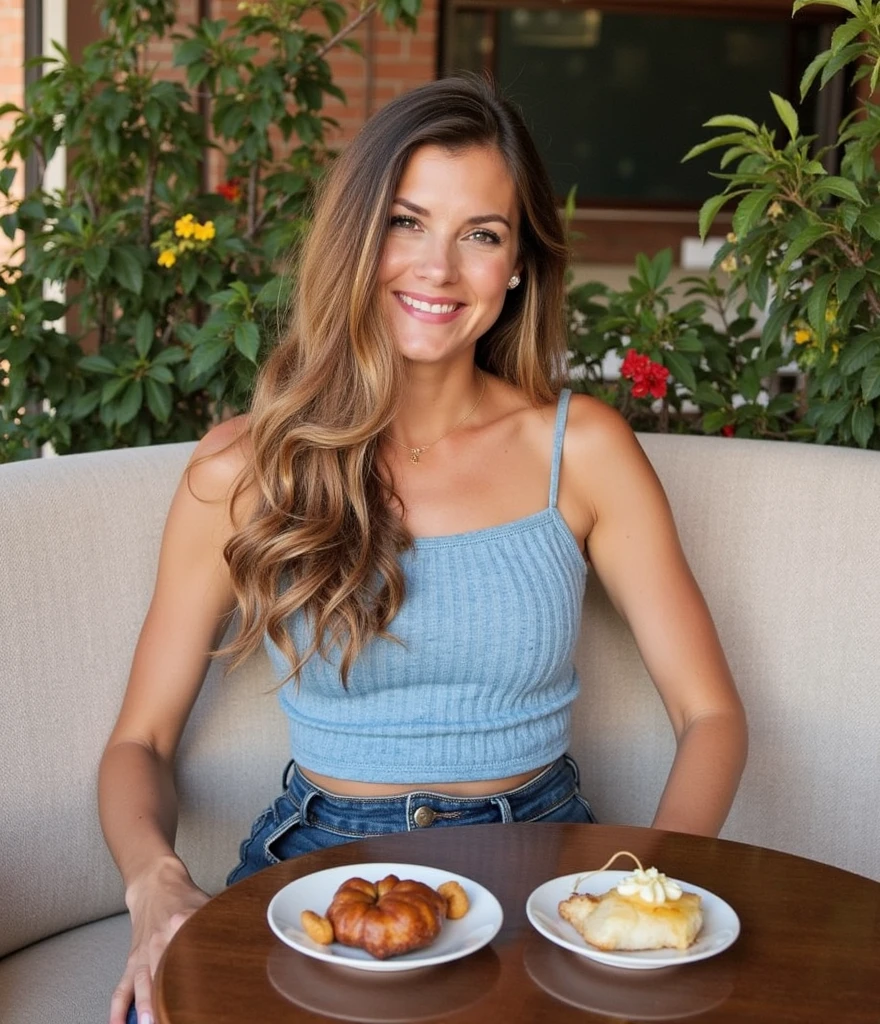 Beautiful 1 woman with brown hair