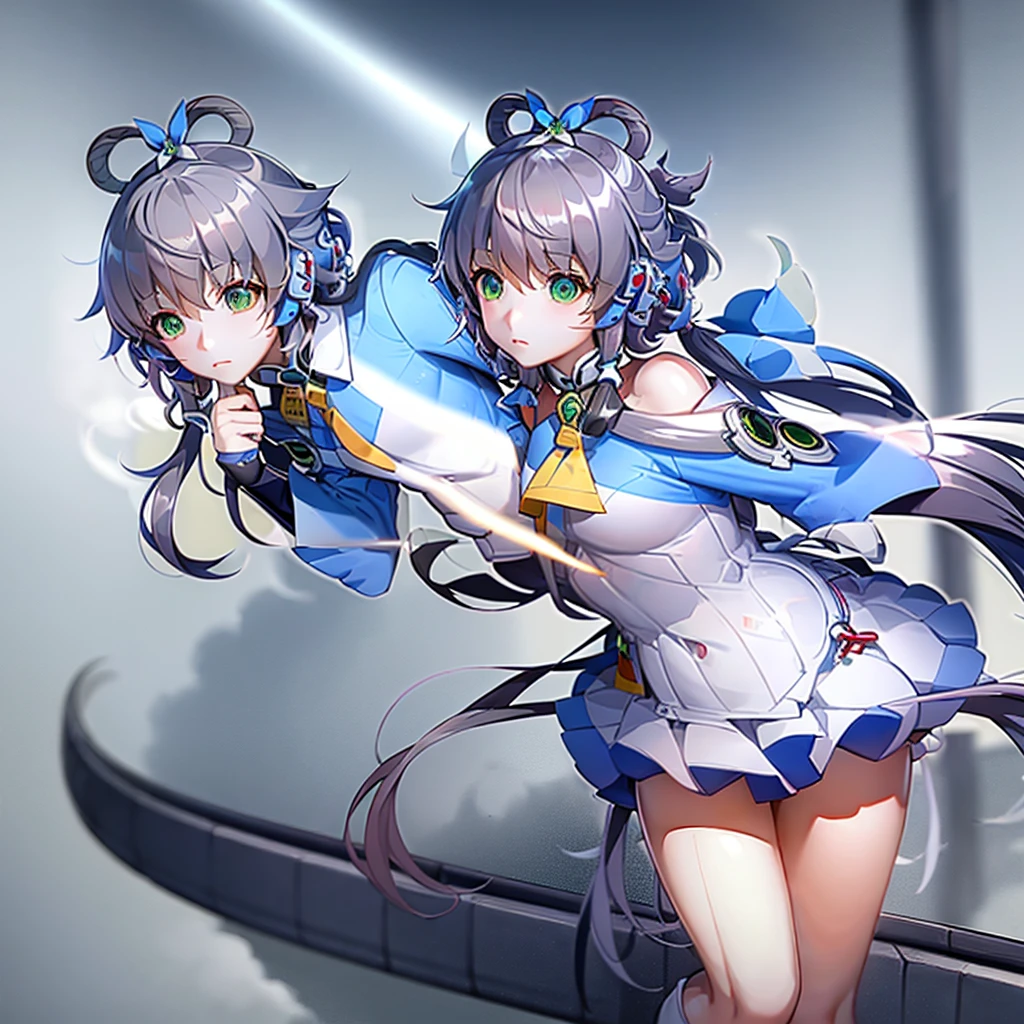 Let Luo Tianyi stand on the underground high-speed rail platform of Taipei Railway Station。High resolution, panoramic, super wide angle,