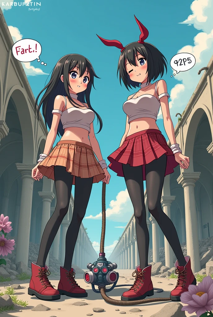 放fart, Felt Fox, Sound Effects, fartチューブ, hose, Gas Mask,A ruin,(2 anime girls),fart,Do Good,fart,fart,farting,The girl wears tights,fashionable,hoseでお尻と繋がっているGas Mask,Expression of pain,Close one eye