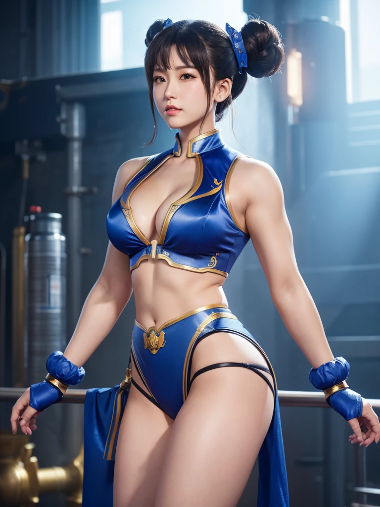 Masterpiece, best quality, ai-generated,official art,chun-li (1st costume),light muscular,