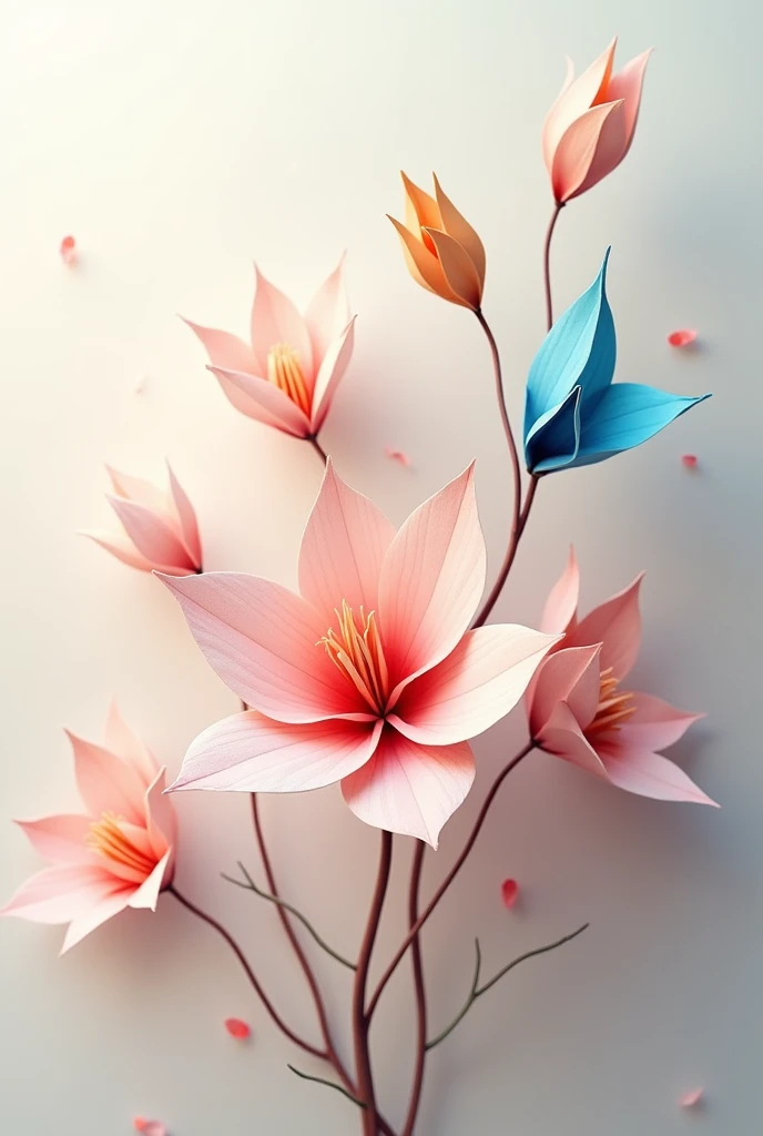 origami flowers drawn