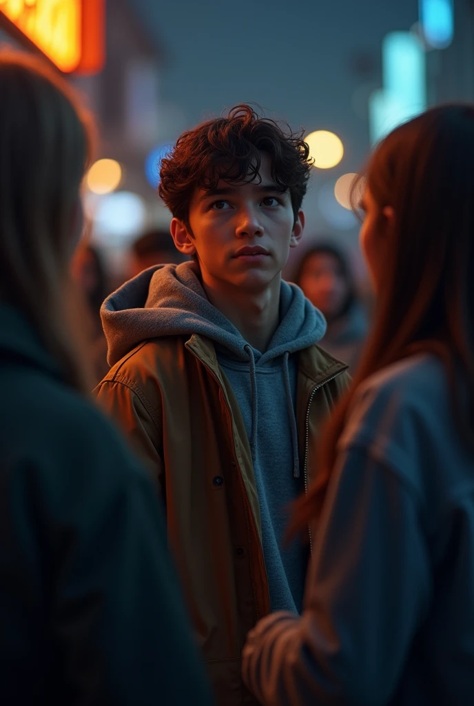 Teenager , little light and THE guys wears a coat