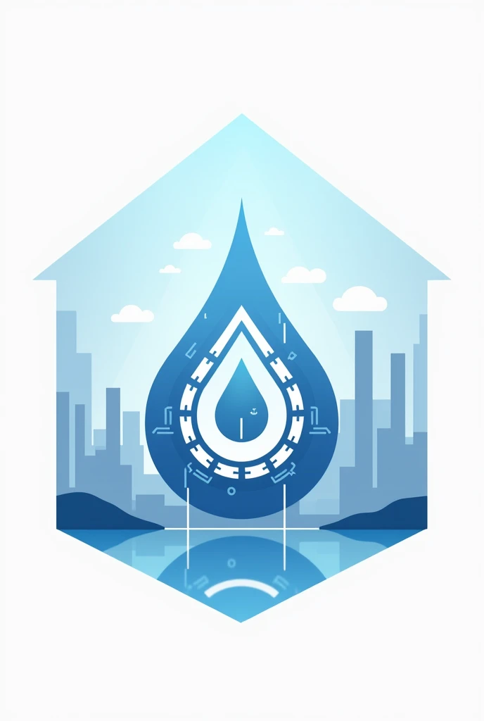 Logo for an artesian well company that provides water, that is technological