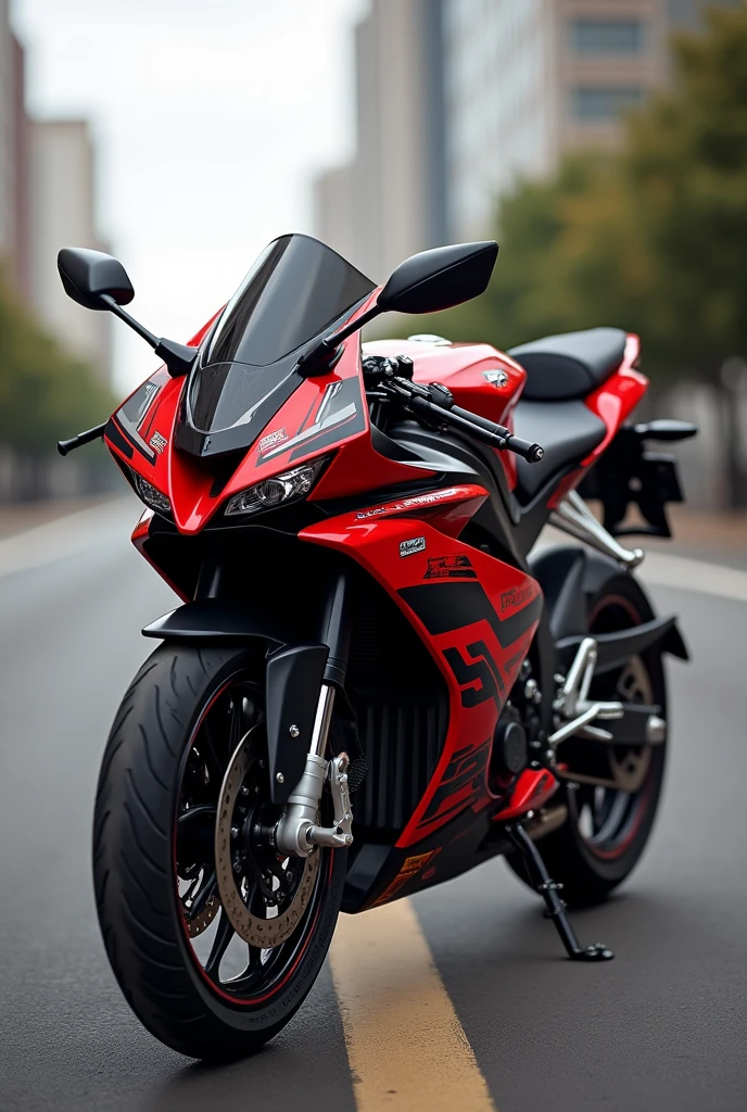 You can create a paint design using the red and black colors for the evo 150 motorcycle
