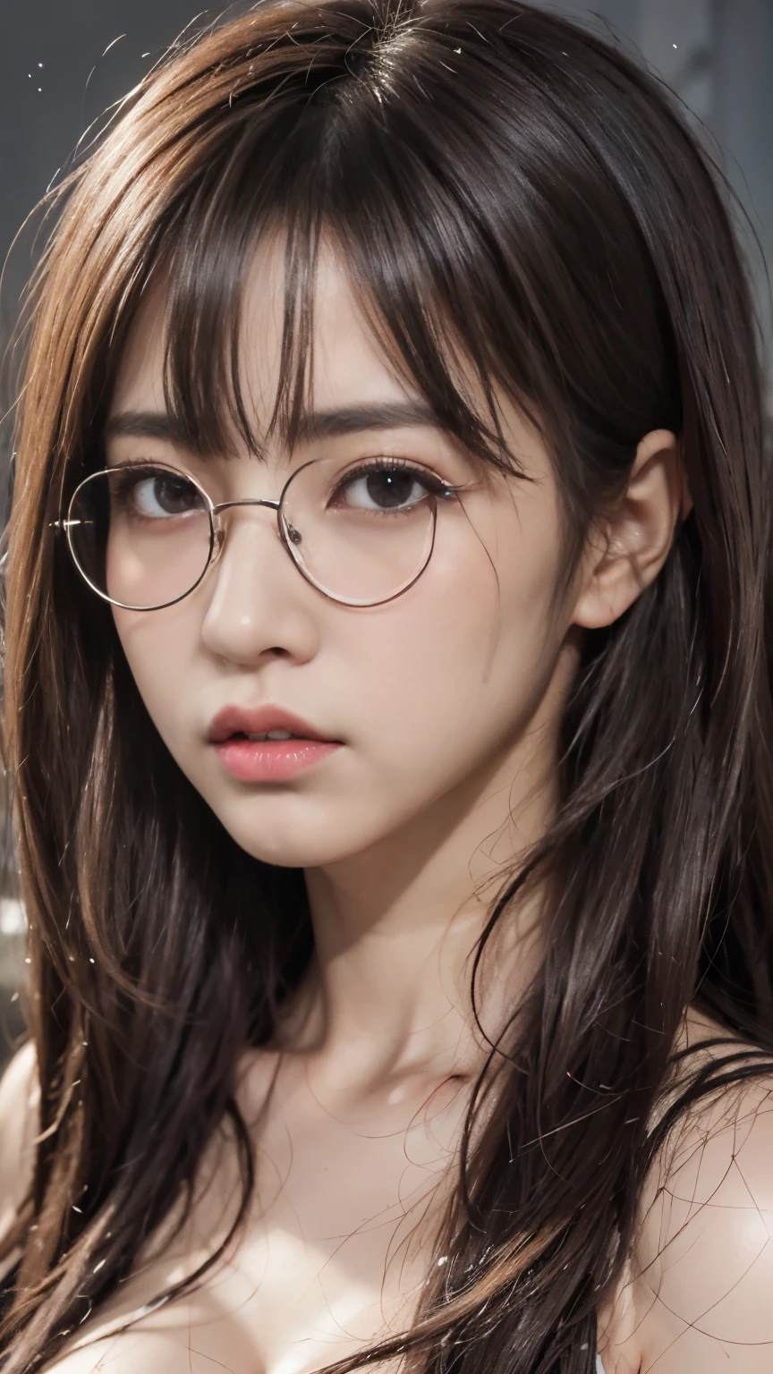 (Highest quality detail)、Realistic、8k Ultra HD、High resolution、(One Woman),(Fatal Beauty,Charm) ,(Circle Glasses、Mysterious charm:1.1),(Big Breasts、Charming silhouette),Very detailed、High quality textures、Intricate details、Extremely detailed CG、High quality shadows、Beautiful and delicate face、Beautiful and delicate eyes、Written boundary depth、Ray Tracing、20th Generation、Cute K-Pop Girls、(The Face of Ulzan in Korea)、Thin face、(URZAN-6500-v1.1:0.6)、PurerosFace_v1、Glowing Eyes、Perfect body、 Viewer Display、(Highest quality detail:1.2)、8k Ultra HD、Woman close up, Realistic rendering, Charm, Real Girls, Gurwitz, role play, Realistic 3D style, 8K Portrait Rendering,(truth,truth:1.4),(Sparkling eyes girl:1.2)、cheek、Glossy Lips、Best image quality, 8k Ultra HD Full Color RAW Photos, Fujifilm(Medium format), hasselblad, Carl Zeiss, Incredible dynamic range photography(utility_art:Smooth-768:1.1),High resolution, High pixel count, Clear details, Clear images, Natural color reproduction, Noise Reduction, High fidelity, quality, Software Improvements, Upscaling, Optimized Algorithms, Professional-level retouching, masterpiece, Highest quality, (Attention to detail:1.2), Spooky female monsters, Spooky beasts, corner, Phobia scene, , cadaver, Rotten meat, Rotten skin, Zoobie, Blood, Spooky, fractured a bone, Skeleton, skeleton, a lot of dried Blood and clots death, horor, Unclear , Shadow, Swamp, horrifying creatures body Rotten, Sharp objects, living death, stump, Zoobies, Goa, rotten organs, Rootedness, Dark and creepy, virus, viruses and spores, mutant, mutation, Modified DNA, sunset, strange creatures, Post-apocalyptic, Disconnect, Trauma, beat, bite, Laceration, Bloodomas and teratomas, Post-apocalyptic background,One girl, Blood tears, Large Breasts, eyes after death, strange, Tearing the skin, Blisters, Rotten, fungi, Undying, mud, Human waste.