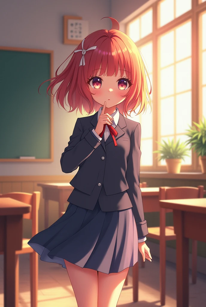 anime girl in a classroom