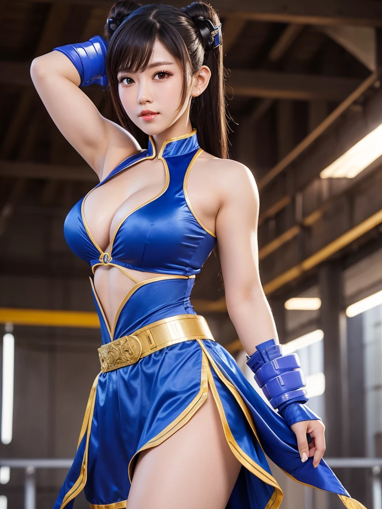 Masterpiece, best quality, ai-generated,official style,chun-li (1st costume),light muscular,