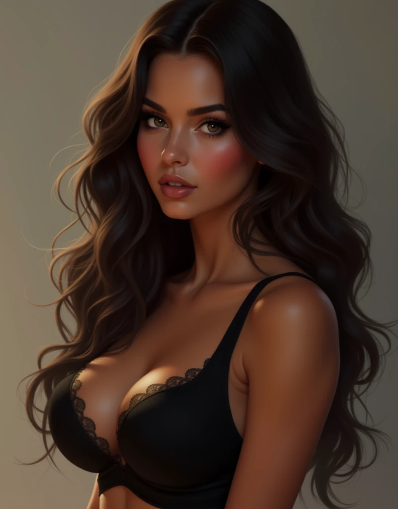 A beautiful Instagram model, (long black hair, wearing a beautiful outfit) , full body view, ((big boobs)), (hourglass figure), (white girl), detailed face, beautiful eyes, luscious lips, cinematic lighting, photorealistic, highres, 8k, (best quality:1.2), (realistic:1.37) , (full body view)