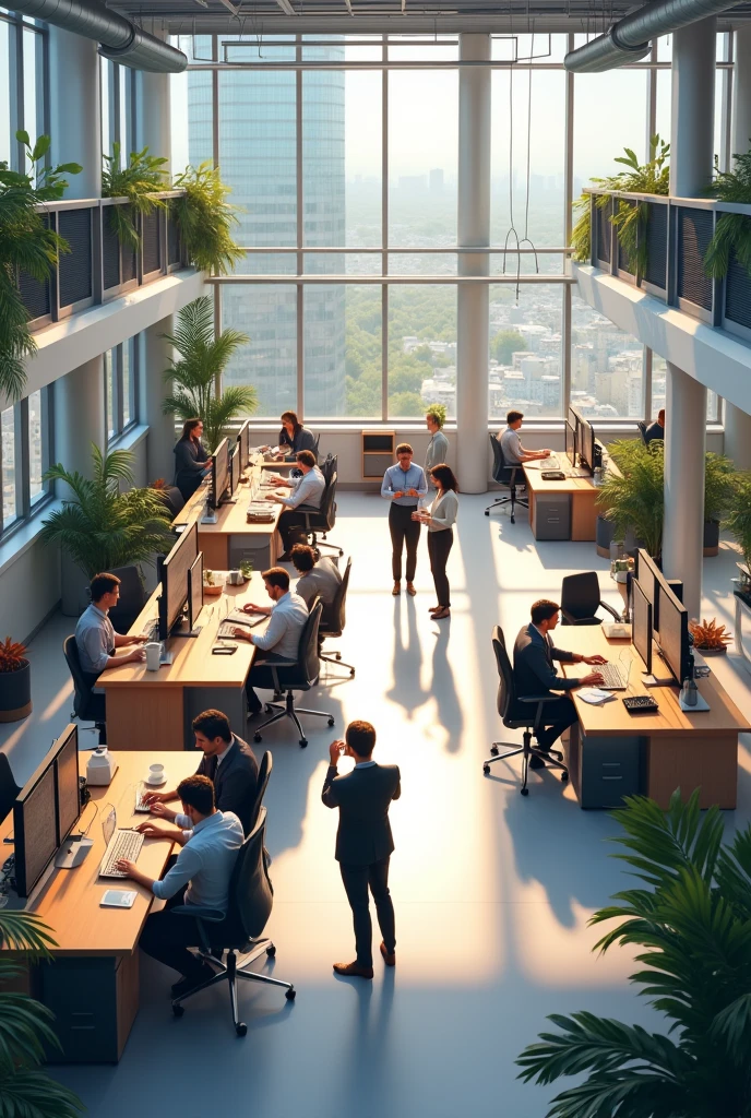 ROOM WITH DIFFERENT OFFICE ENVIRONMENTS