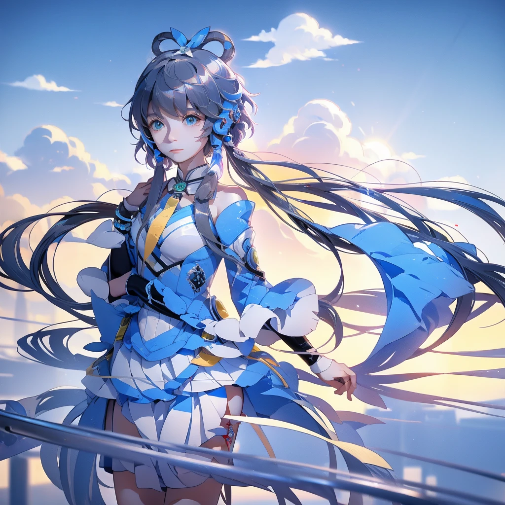 Let Luo Tianyi stand on the underground high-speed rail platform of Taipei Railway Station。High resolution, panoramic, super wide angle,