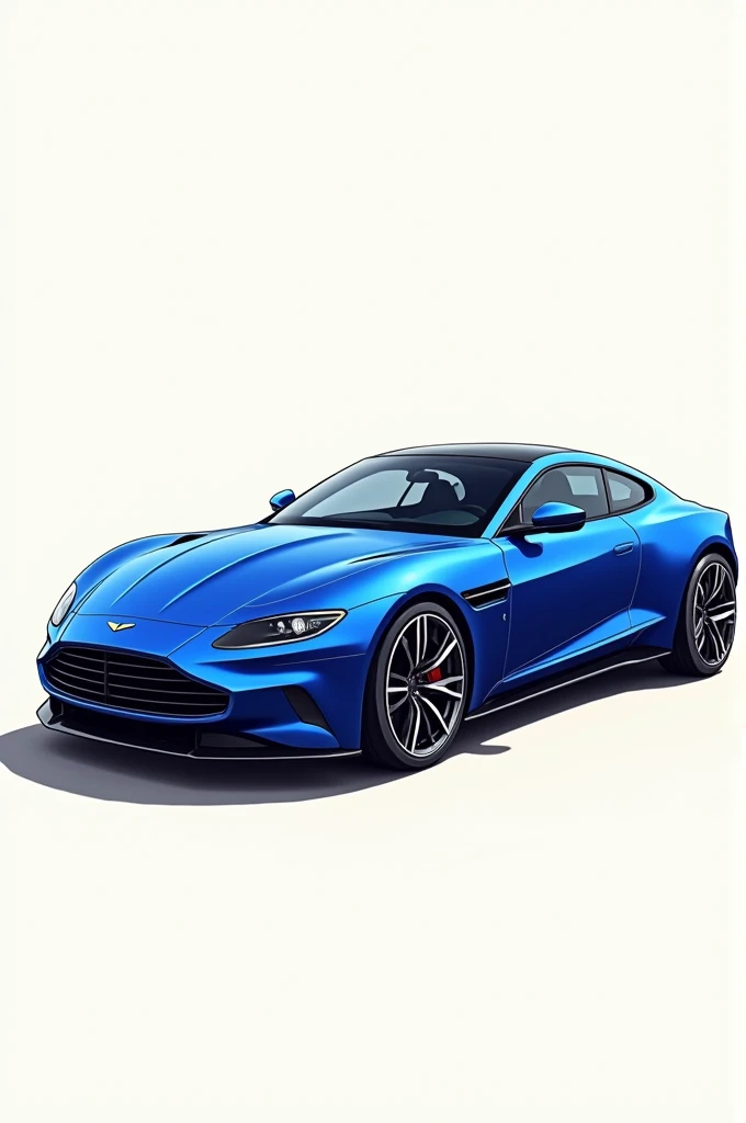 A blue car in 3D color drawing