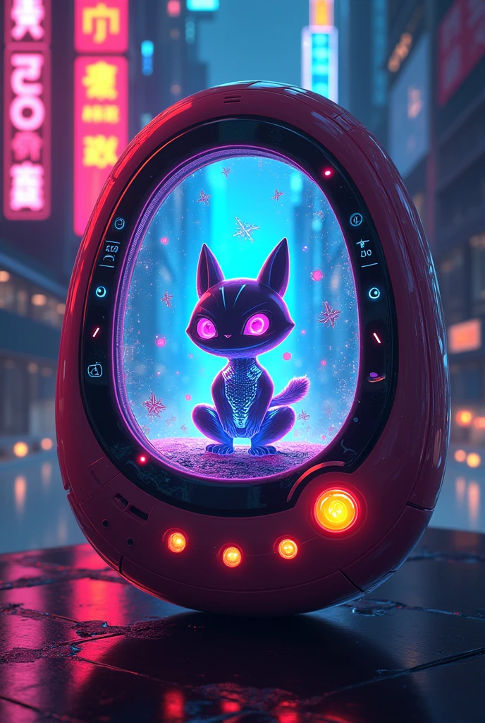 A 2D cyberpunk style Tamagotchi
