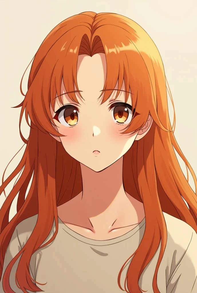 Anime boy, long thick Ginger hair