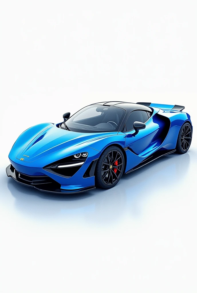 Blue car 3D color drawing