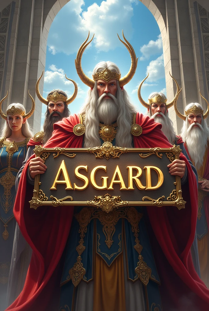 Gods of Asgard HOLDING A VERY BEAUTIFUL SIGN IN BOLD WITH THE NAME ASGARD