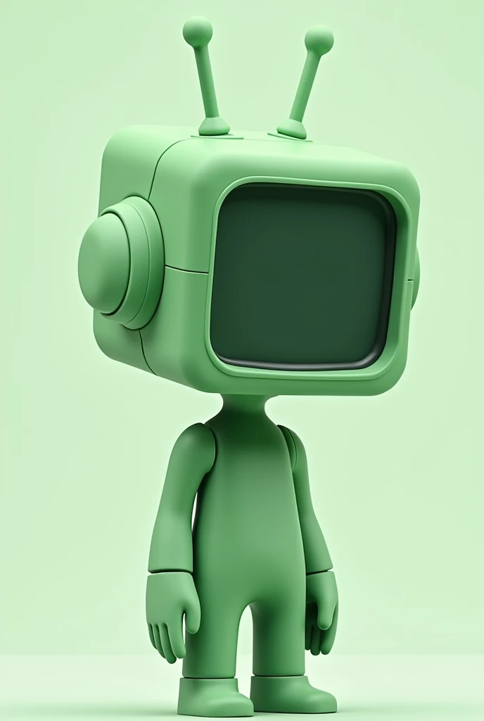 square head green face. android. antennae. tv shape merge head. alien . green skin. Male . Cube head.cube skin wear jumpsuit