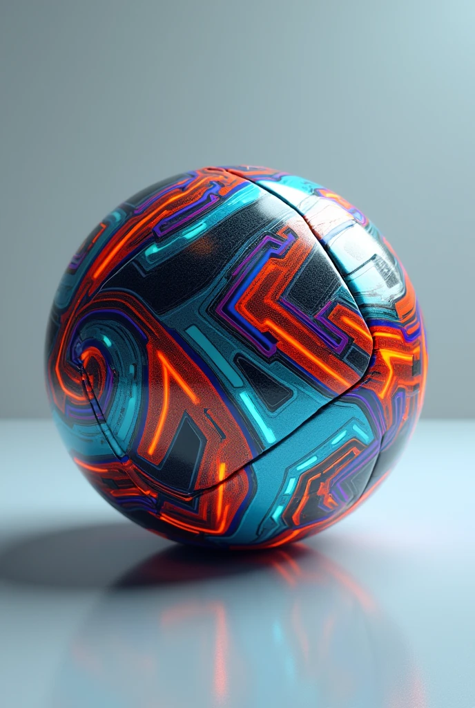 A football with vibrant design and advanced technology,