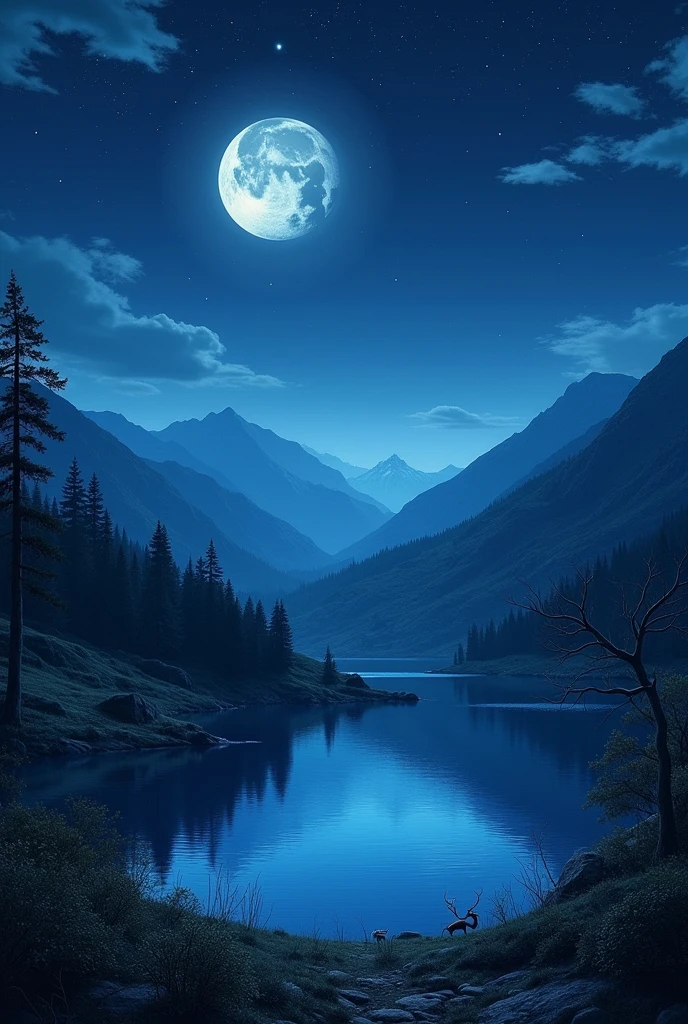 make that same landscape but at night