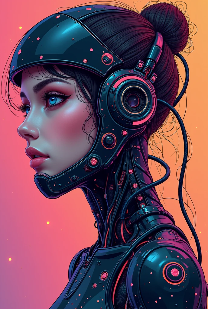 (masterpiece:1.2),(Highest quality),(Super detailed),(Ultra-high resolution),(Best illustrations),8k,wallpaper,Beautiful female cyborg,whole body,psychedelic,Vector art,Layered textures,progressive,pop,sf,cyber punk,Super sexy:2.0