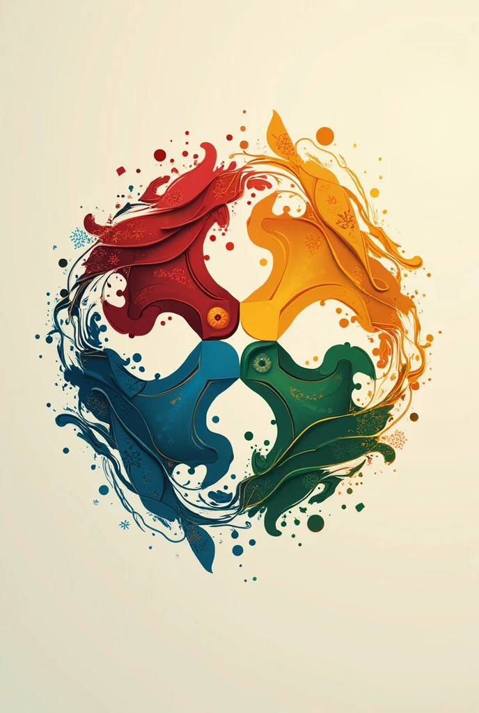 The sports logo has 4 colors: red, green, yellow, and blue, in a cool Thai style.
