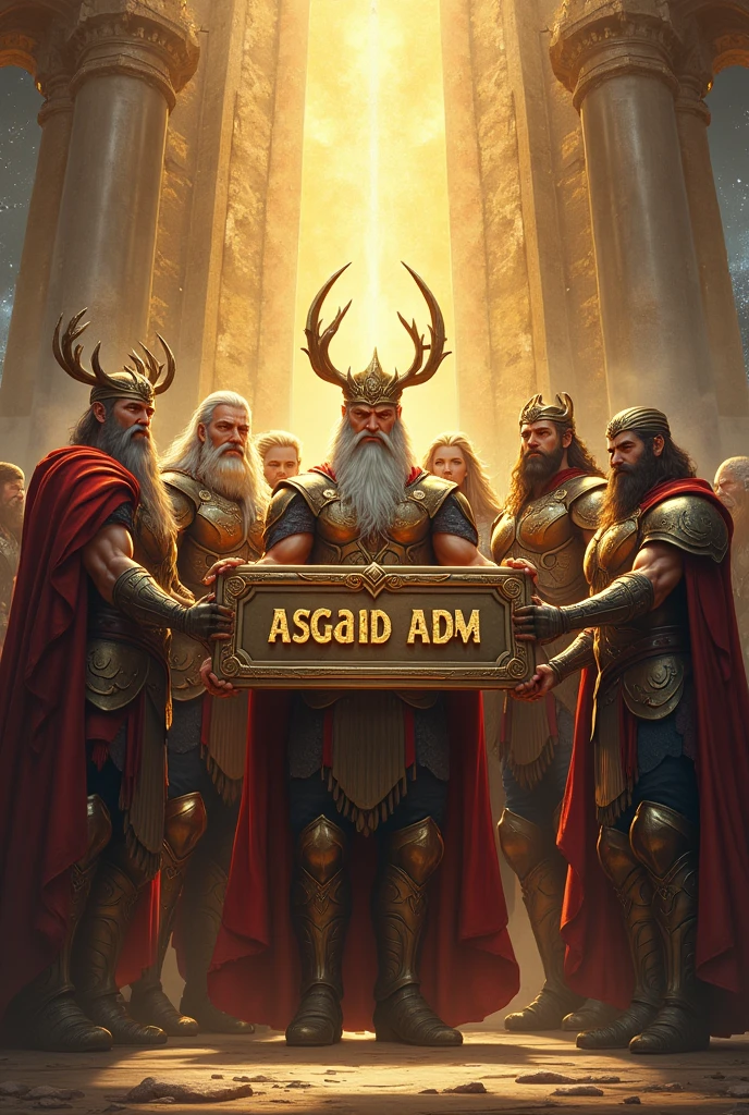 Gods of Asgard HOLDING A NAMEPLATE ASGARD ADM'S