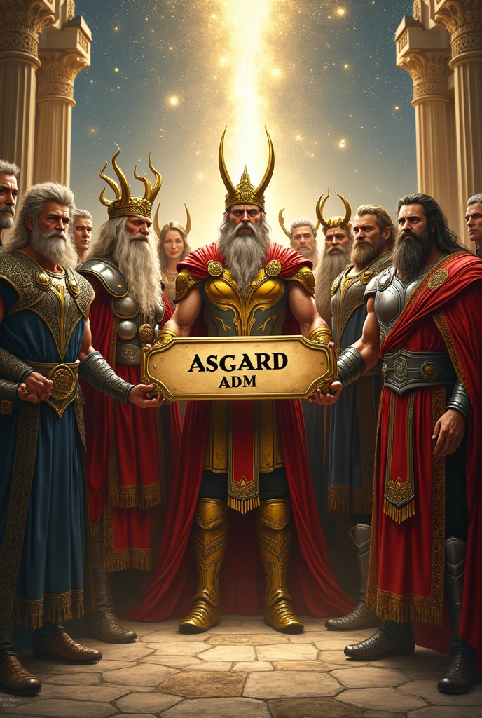 Gods of Asgard HOLDING A NAMEPLATE ASGARD ADM&#39;S 