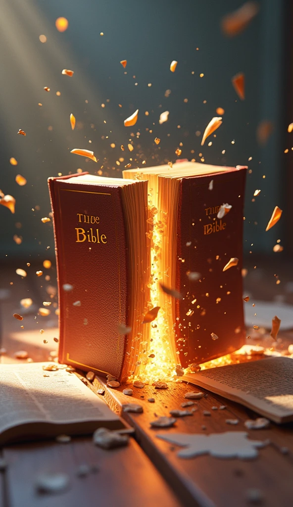 saw it tearing in half
reading the bible in a pixar 3d drawing style