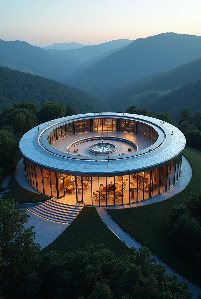 Circular building: Design a building with a circular floor plan, like an observatory.