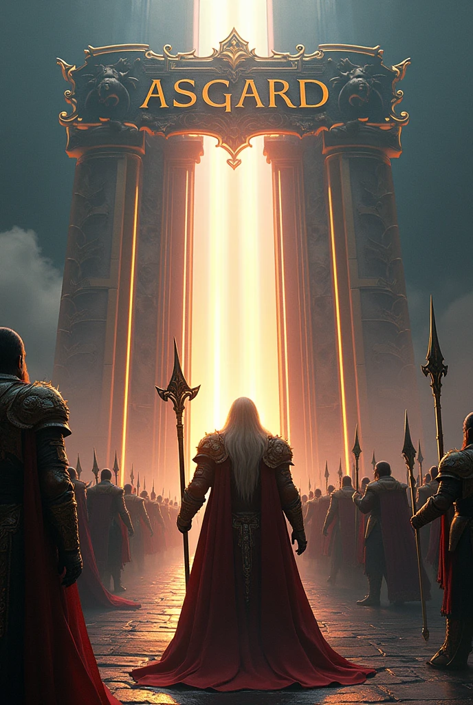 Gods of Asgard at the kingdom gate HOLDING A NAMEPLATE ASGARD ADMs