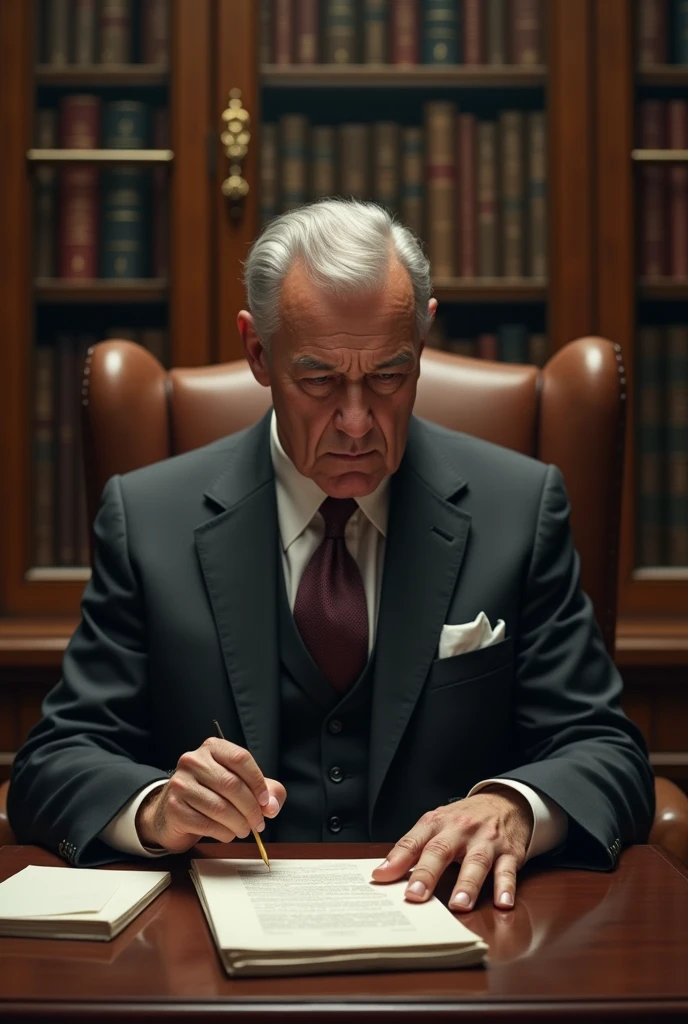 Please generate an image of an illeterate politician.