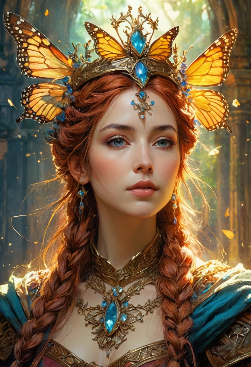 (anime, fantasy, character), (detailed CG unity 8k wallpaper, masterpiece, best quality, ultra-detailed, HDR:1.2), a queen, monarch, perfect body, medieval vibe, highly detailed face. {concept art} {4k texture}, vibrant color, intricate, ethereal lighting. From Brian Froud and Carne Griffiths and Wadim Kashin and John William Waterhouse