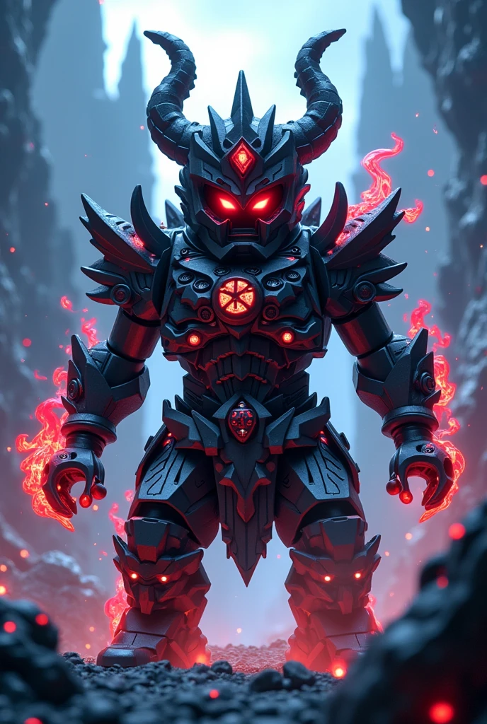 créer moi un ninja oni en lego fusionner entre nokt de ninja go dragon rising, garmadon de ninjago, jay evil de ninjago dragon rising et overlord de ninjago 
