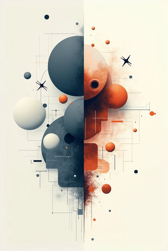 generate an image in which you associate balance with calm and instability with anxiety divide the image in two