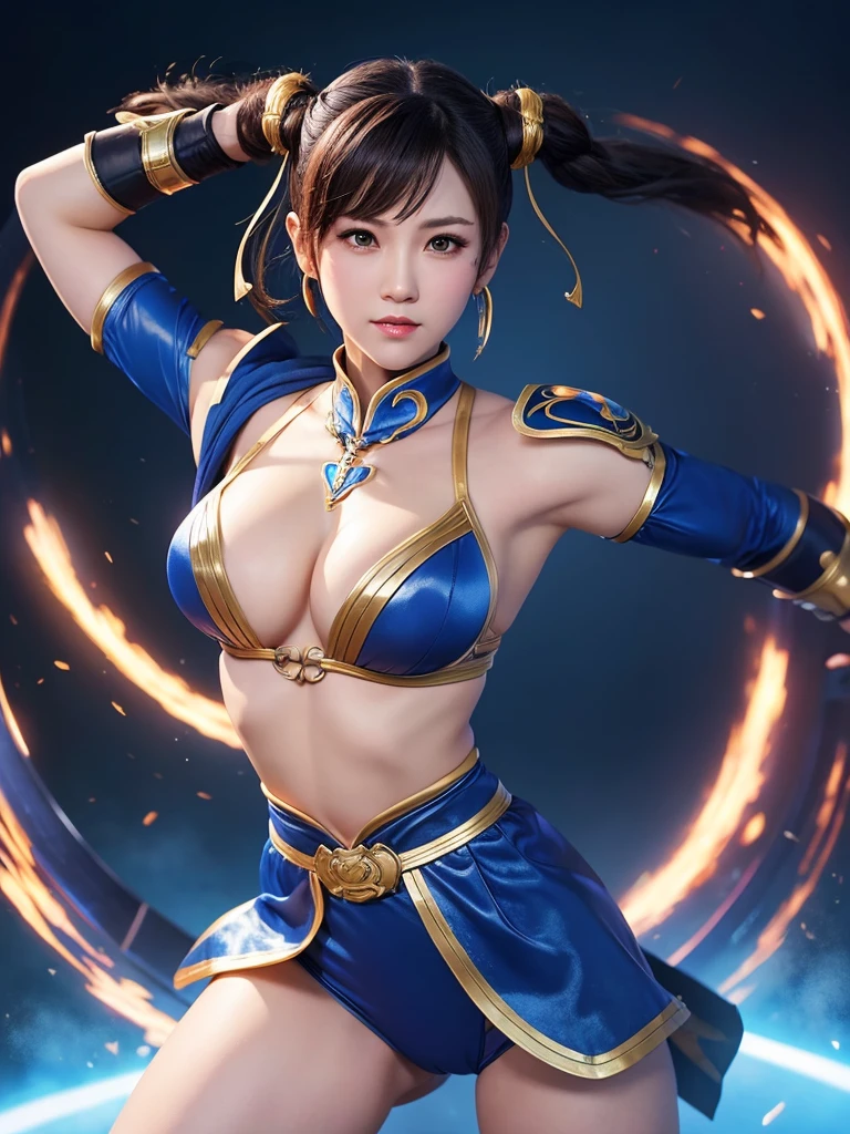 Masterpiece, best quality, ai-generated,official art,chun-li (t costume),battle pose,