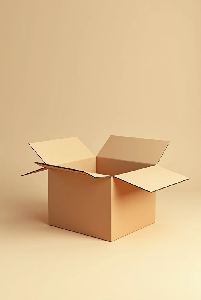 make an open cardboard box, for an e-commerce logo