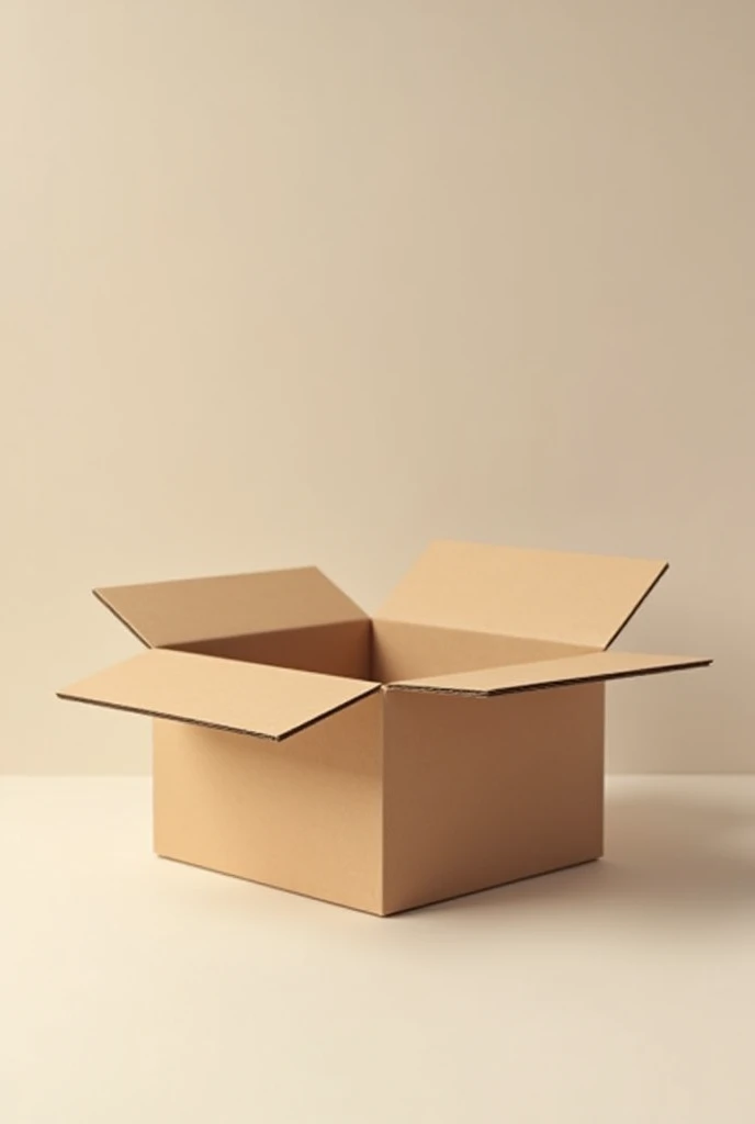 make an open cardboard box, for an e-commerce logo, minimalist design