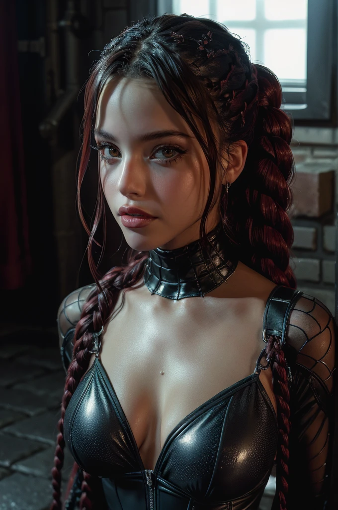 Emilia Mernes as Spider-Man, wearing a swimsuit, beautiful detailed eyes, beautiful detailed lips, extremely detailed eye and face, long eyelashes, skin tanned, slender figure, seductively pose, spider web pattern, dynamic action, dramatic lighting, cinematic, Dark and moody colors, hight contrast, hyperrealisti, 8k, best quality, work of art1 meter high, a 60 year old woman with large breasts, being drenched in rain with her whole body wet and the rain falling on the ground. Walking through the forest with your feet on the ground, hair braided in a complex braid, elegant style is portrayed in a stunning scene. Your braided hair displays a variety of patterns and textures, demonstrating skill and art in creating the hairstyle. The woman is portrayed with a confident posture, smiling and proud, highlighting its beauty and authenticity. Your facial features are distinct and expressive, reflecting your individuality and inner strength. The scene is softly lit, highlighting the details of the braided hair and the beauty of the woman. Your presence is captivating, conveying a sense of grace and determination. This depiction of a black woman with braided hair is a celebration of black culture and beauty., capturing the elegance and pride of a traditionally significant hairstyle. she is all wet

